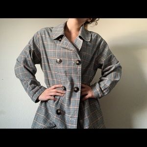 Plaid Trench Coat